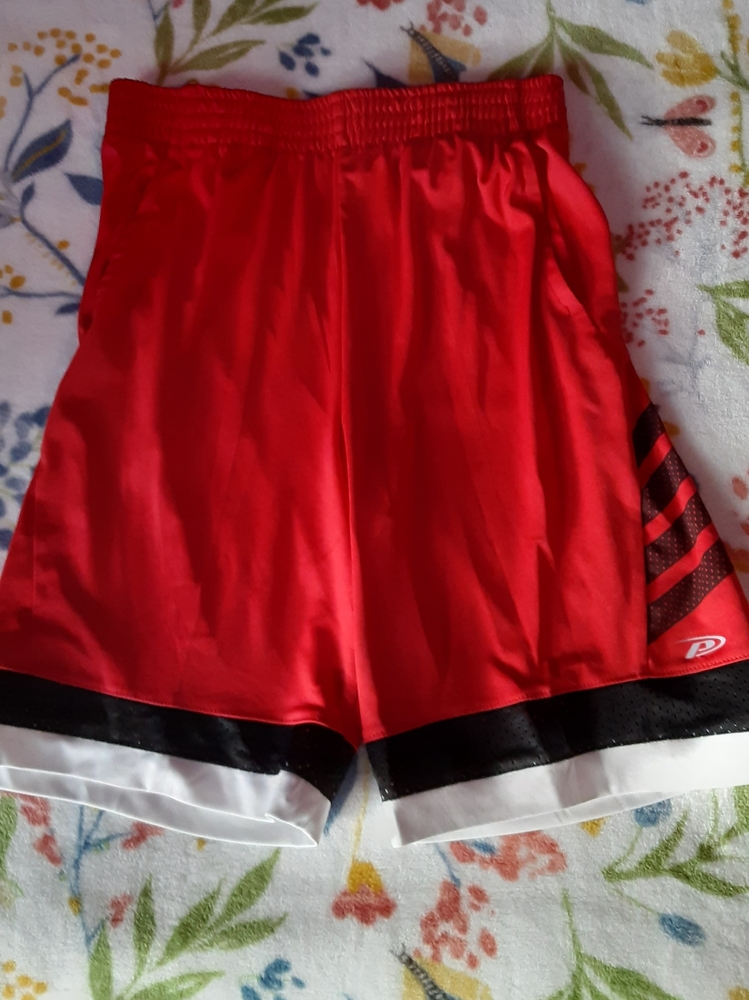 Red & black & white shorts. Size 10/12